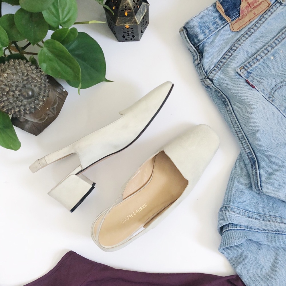 Ralph Lauren Suede Loafer Heels RLZ Vintage 8